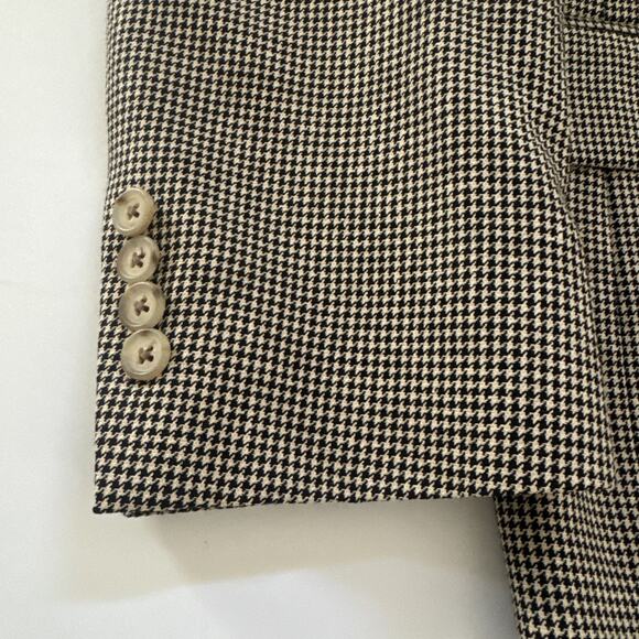Vintage Nordstrom 40R Houndstooth Blazer Jacket Sport Suit Coat - Picture 4 of 12